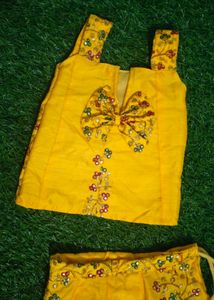 Yellow Embellished Two-Piece Set