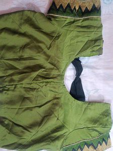 Green Embroidered Saree With Blouse