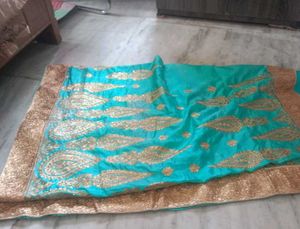 Amazing sea Green Colour beautiful Sare For You!