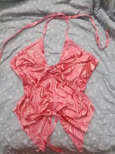 Pink Swirl Halter Top