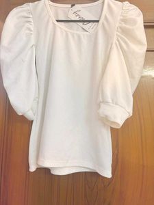 Chic White Puff Sleeve Top