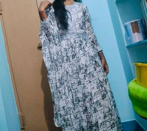 White And Black Dress With Dupatta
