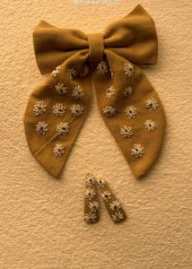 Sunflower Embroidered Hair Tie