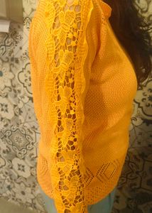 Unused Stylish Yellow Color Sweatshirt/ Top Women