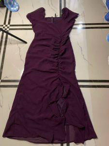 AAYU Women Fit And Flare Purple Dress