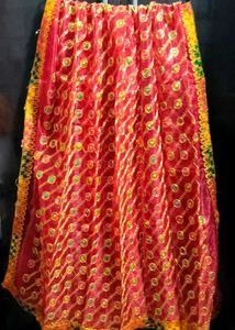 RED &amp; GOLD  CHUNNI/CHUNRI