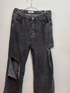 Ripped Wide Leg Jeans