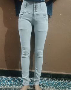 High Waisted Gray Jeans