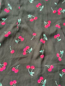 Cherry Print Tie-Strap Mini Dress