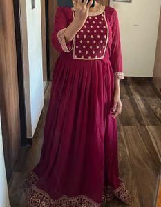 Beautiful Royal Pink Heavy Work Gown