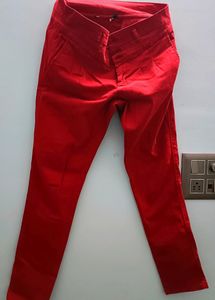 High Waist Red Skinny Thicker Jegging