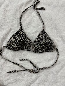 Zebra Print Bikini Top