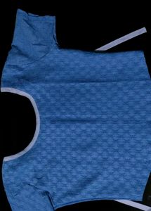 Blue Textured Crop Top