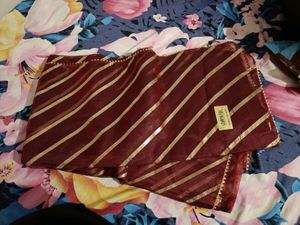 New Maroon Saree With Blouse Piece