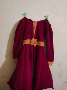 Vintage-Inspired Burgundy Dress