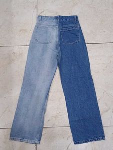 Two-Tone Ripped Jeans