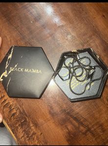 Men&#39;s Black Mamba Necklace &amp; Ring free size