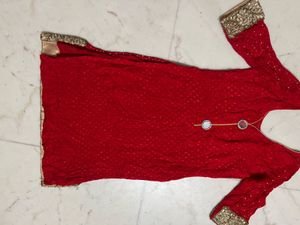Red Embroidered Suit