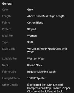 Women Shift Grey Above Knee/Mid Thigh Length Dress