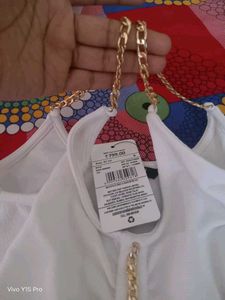 White Cutout Chain Dress