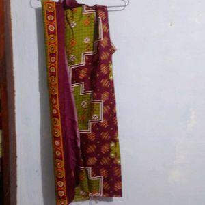Green Churidar / Kurta With Shawl