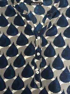 Blue Leaf Print Kurta
