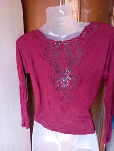 Maroon Crop Top