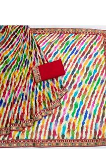 Colorful Striped Saree Karva Chauth Special