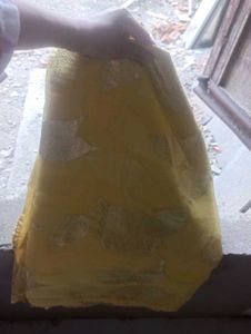 Yellow Leaf Print Scarf
