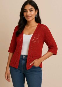 Red Knit Cardigan