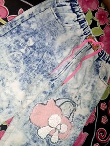 Baggy Jeans With Pink Softy Cloth