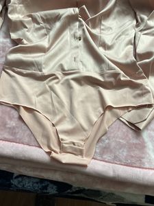 Satin Bodysuit With Shoulder Pads