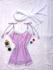 Dreamy Corset strappy kurti with scarf 🪻