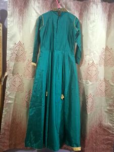 Emerald Green &amp; Gold Anarkali