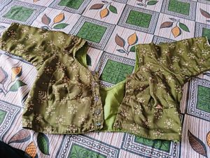 Olive Green Patterned Fabric