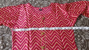 Elegant Pink Chevron Kurta
