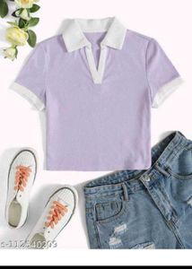 Lilac Polo Crop Top With FREEBIESSSSS 😍