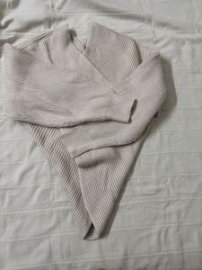 Ribbed Wrap Top Sweater