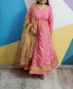 Pink Silk Anarkali