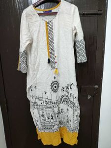 White Printed Kurta