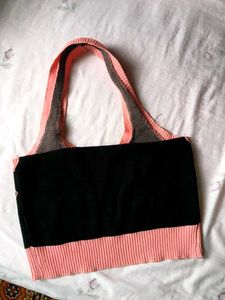 Pink &amp; Black Knit Halter Top