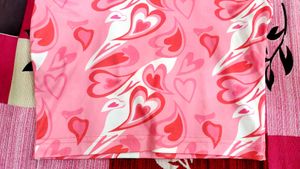 Pink Heart Print Tank Top