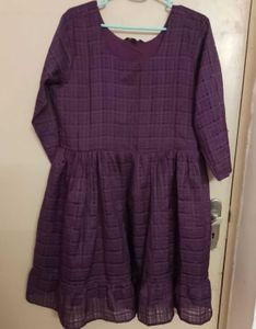 Purple Square Neck Dress