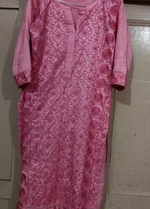 Pink Embroidered Kurta