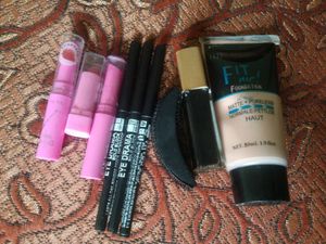 Combo Of Lipstic Kajal Foundation Maskara