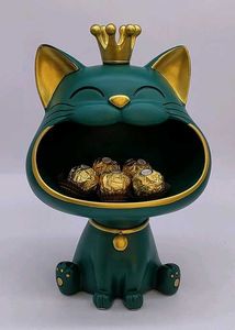 Lucky Big Mouth Cat Storage Green