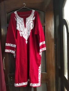 Maroon Embroidered Pheran