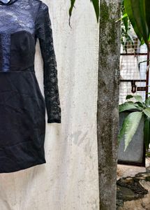 3738. Black Lace Mini Dress
