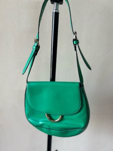 Green Ring Detail Shoulder Bag