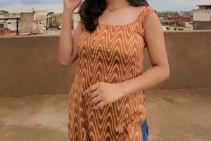 Brown Wave Pattern Kurti